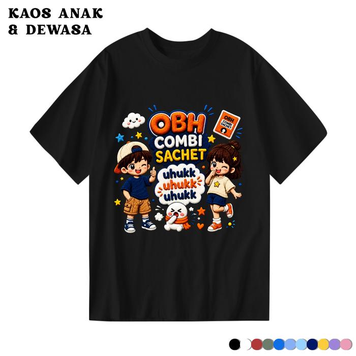 [Free Stiker Nama] Kaos Viral OBH Combi Anak & Dewasa 1-15 Tahun Baju Katun Distro D50