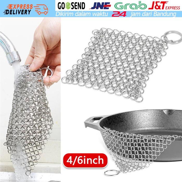 4inch/6inch Stainless Steel 316 Chainmail Scrubber / Sabut Kawat Sikat Cuci Piring Panci