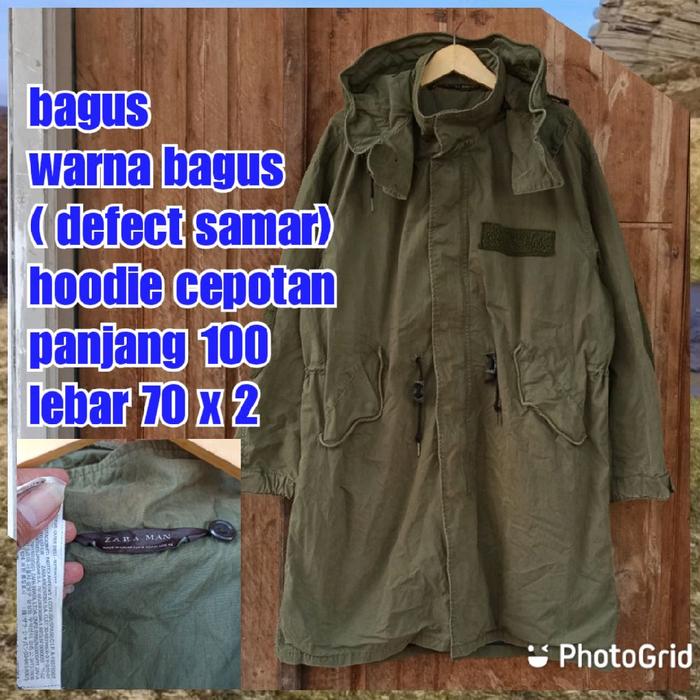 jaket parka army military Green hijau zara man long