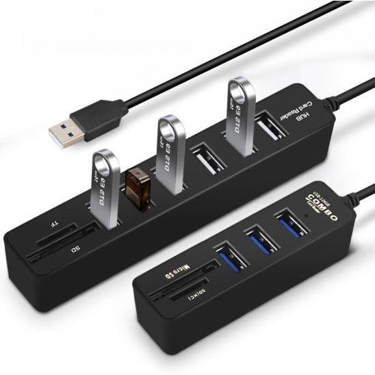 USB Hub Port 3 Slot USB Hub Card Reader Adaptor HUB Card Reader USB HUB Card Reader USB HUB Cardread