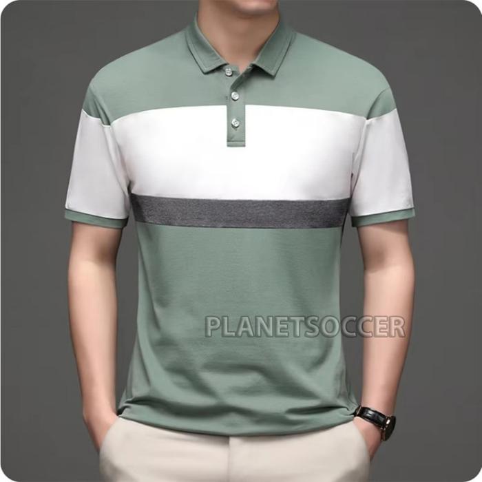 Kaos Pria Terbaru EVOLT Kombinasi Putih Polos Kaos Polo Pria Kerah Shanghai Distro Bandung Original