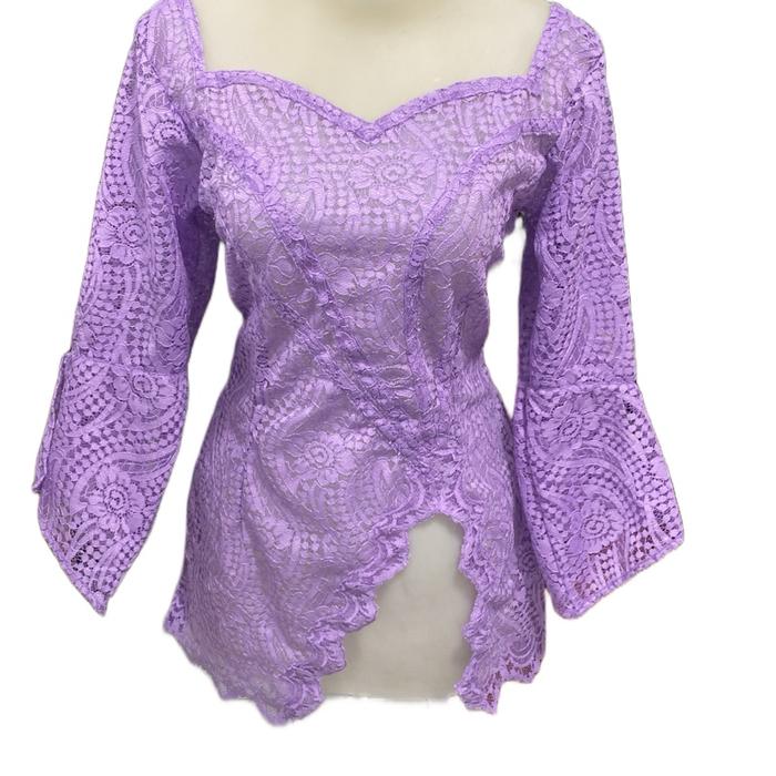 Kebaya ungu lilac tanpa payet