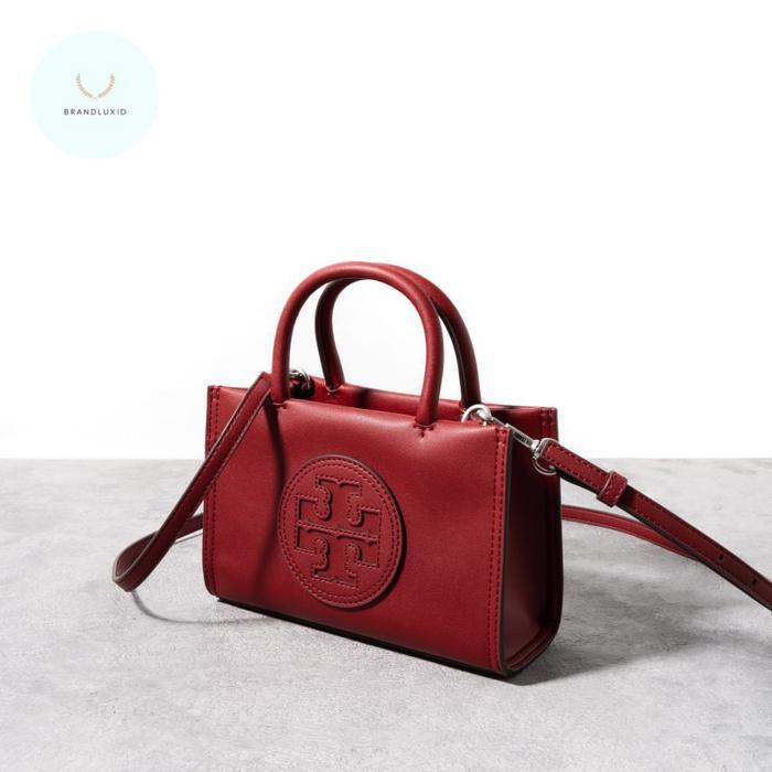 TORY BURCH ELLA BIO MINI TOTE BAG JUNEBERRY OLIVE GREEN WHITE