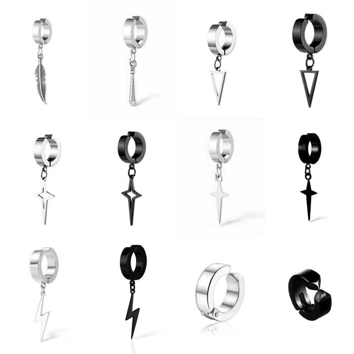 Anting Jepit Pria Anting Style Korea Jepit Pria Anting Jepit Titanium Pria Bisa COD