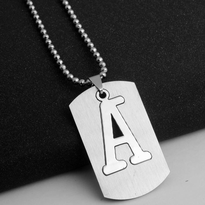 Kalung Titanium Huruf Pria Wanita Anti Karat Import Kalung Nama Inisial Huruf Abjad Liontin - Kalung