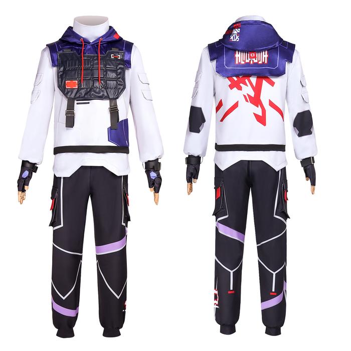 VALORANT Game Iso Cosplay Costume Top and Pants with Gloves Halloween Costume Masquerade Carnival Pa