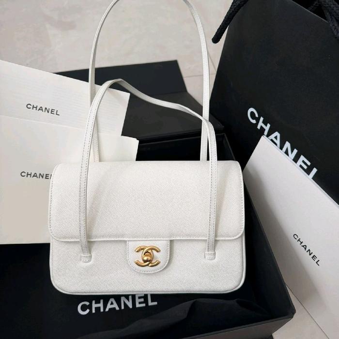 AUTHENTIC CHANEL PREPPY COCO BAG WHITE PRELOVED
