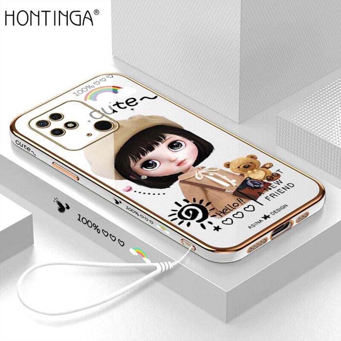 Hontinga Casing Ponsel Xiaomi Redmi 10C, Pelindung HP Kotak TPU