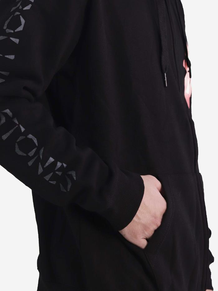 Jaket Hoodie Sweater Zipper Dewasa Pria Wanita Band Musik Rolling Stones Hd Shattered Tongue Terlari