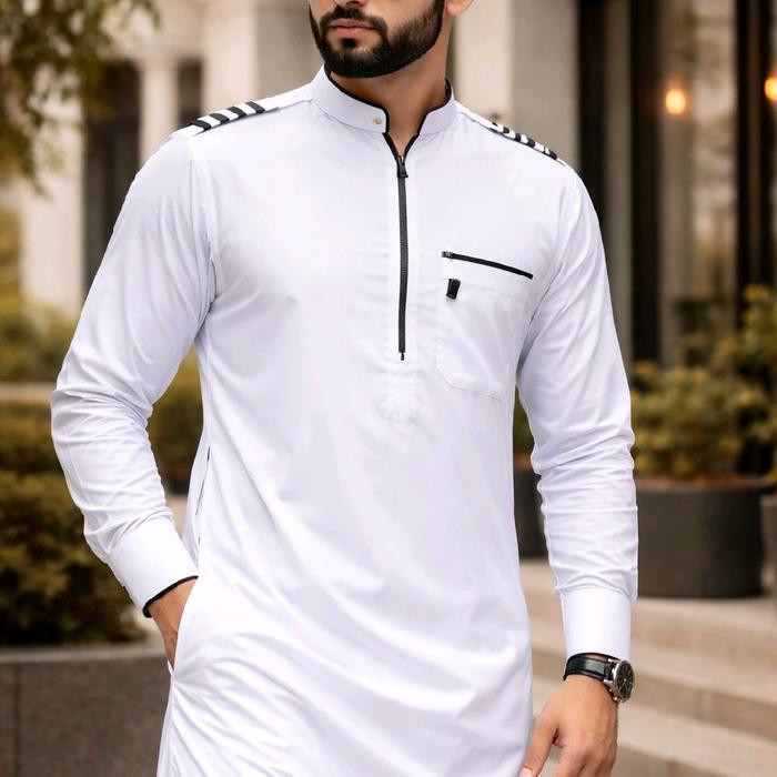 Elghazi [Thobe 9 Jubah Qaizir] Jubah Pria Muslim Berkualitas Premium Motif Mewah Stylisy Trendy Hita
