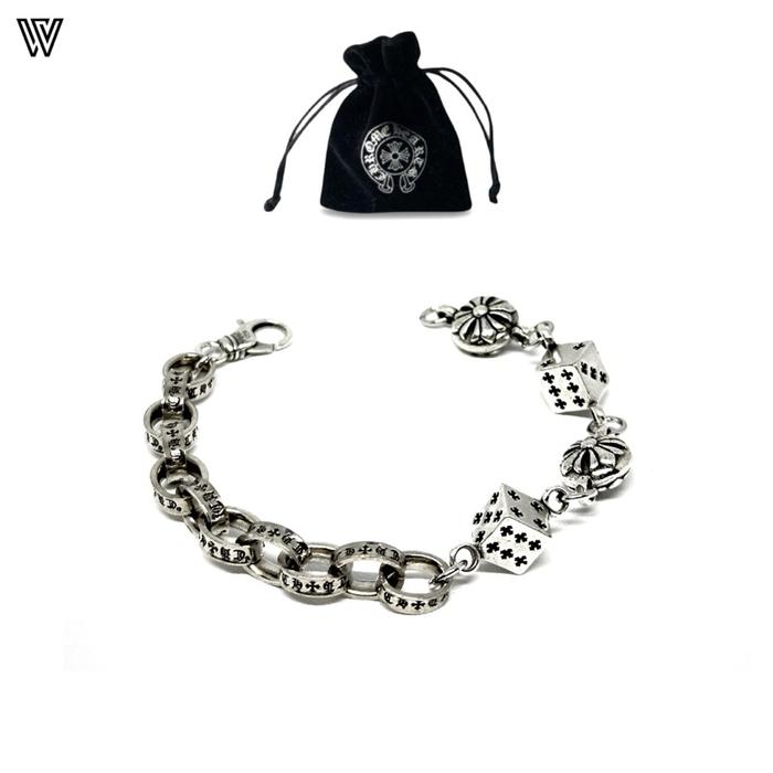 Chrome Hearts Chain & Dice Bracelet Alloy 18-22cm