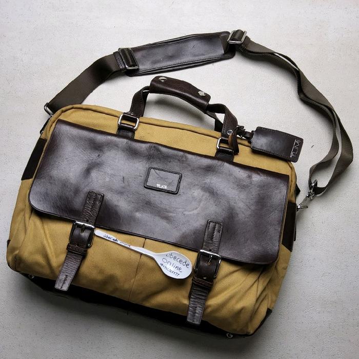 TUMI 24215KH 2-Way Business Bag, Briefcase, Canvas Leather Shoulder Bag