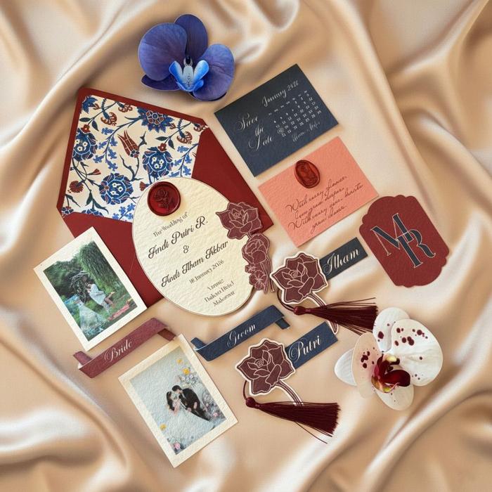 Safitiri Rose Classic Keepsake Wedding Card Props Custom Personalized Memories Flatlay Photograph Ph