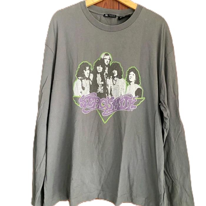 zara aerosmith preloved long shirt