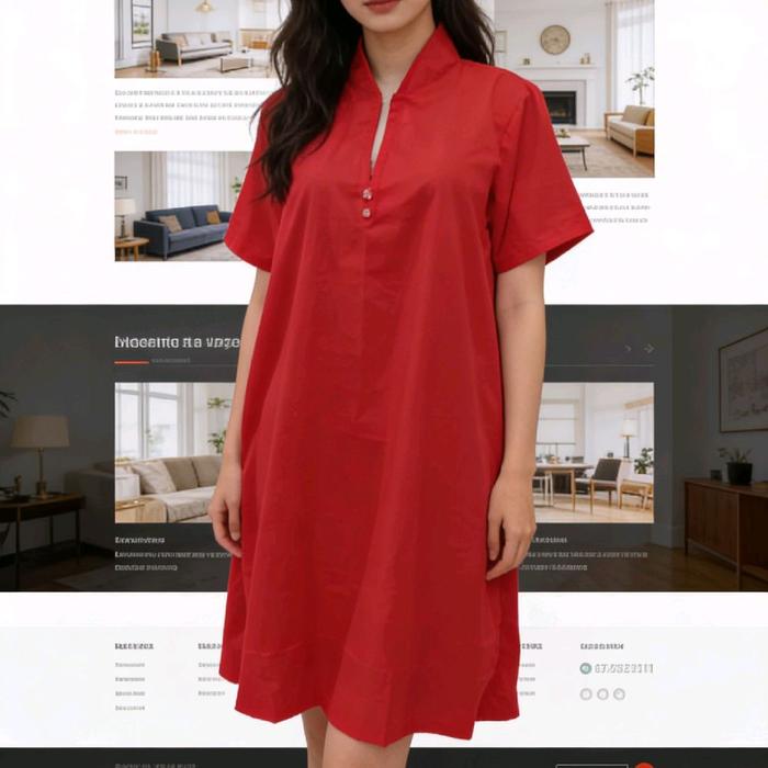 Aline cotton red dress kaun paris halus