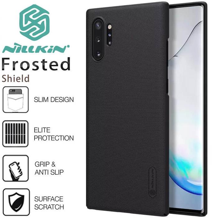 Nillkin Hard Case Samsung Galaxy Note 10 Plus - Casing Cover Frosted Shield Original Black Hitam