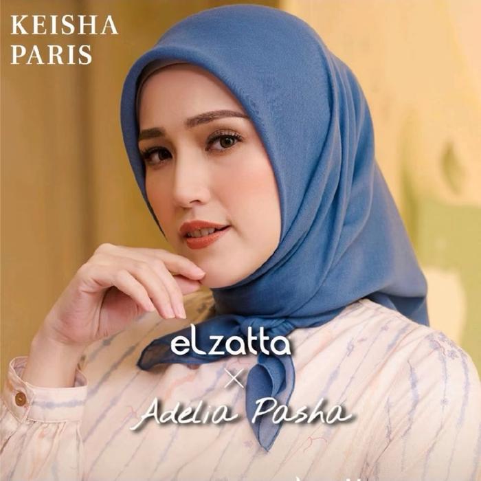 Elzatta Hijab Keisha paris x Adelia Pasha Seri 3  Segi empat polos  Square Kerudung