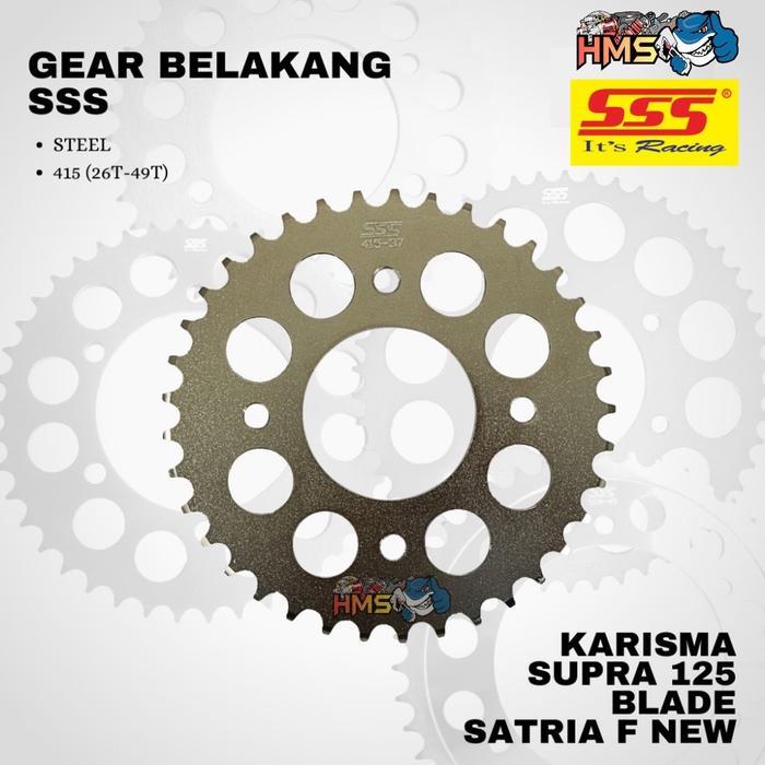 GIR GEAR BELAKANG SSS 415 SUPRA X 125 KHARISMA REVO ABSOLUTE REVO SUPRA FIT NEW BLADE KIRANA ORIGINA