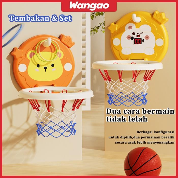 WANGAO Bola Basket Mainan Anak Basket Indoor Terpasang Di Dinding Mainan Bola Basket Dan Ring Basket