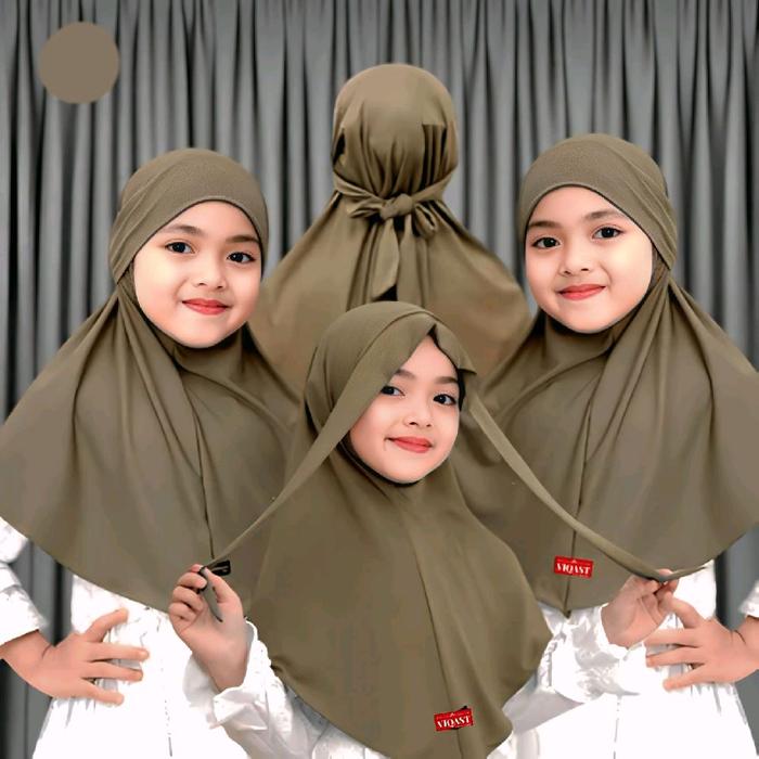 Jilbab Anak Bergo French 2in1 Kerudung Anak Perempuan Hijab Bergo Malay Jilbab Anak Instan Soft Pad 