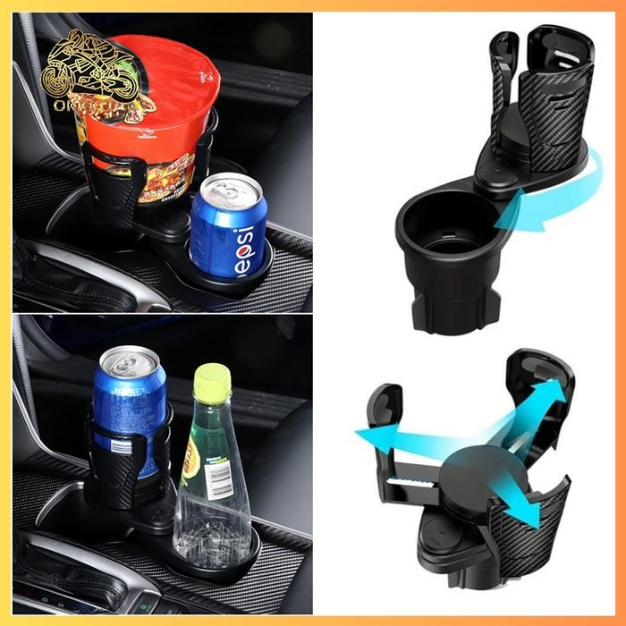 Cup Holder Mobil / Car Cup Holder 2 In 1 Mobil / Tempat Botol Mobil / Tempat Gelas Botol Adjustable