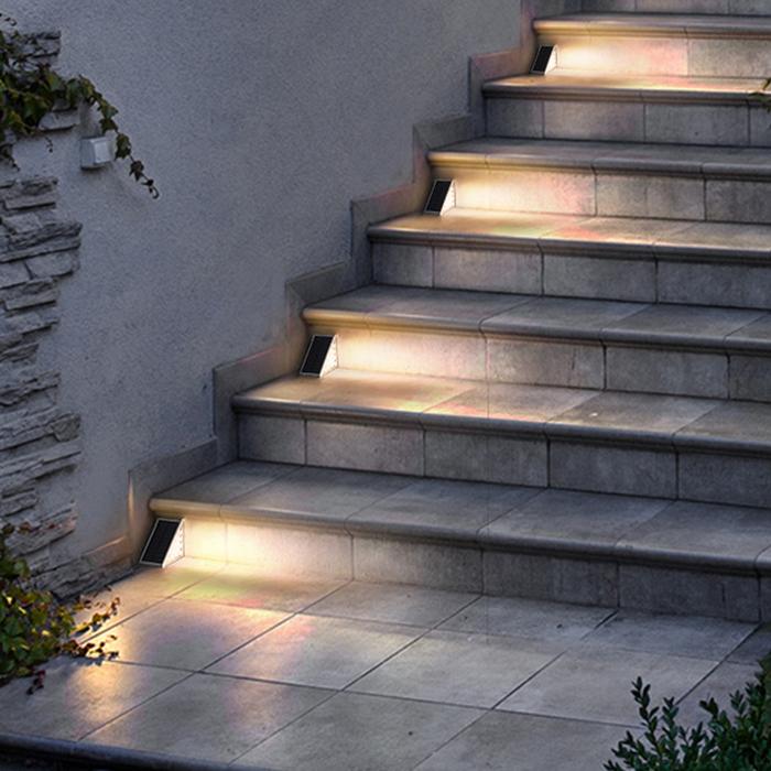 2/4pcs Solar LED Light Stair Path Light Ip67 Waterproof Step Light