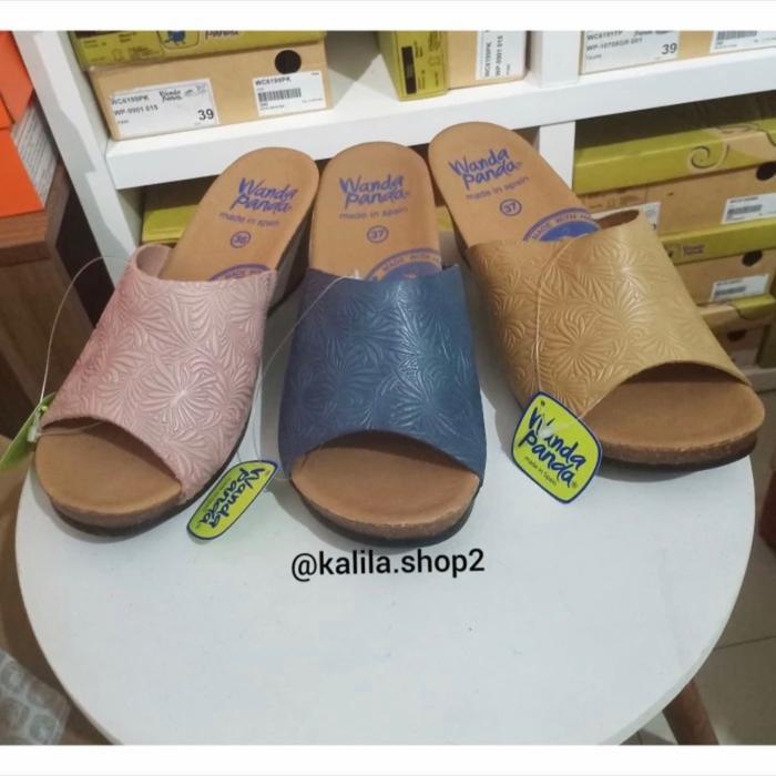 Sandal Wedges Wanda Panda Kendra [Kulit Asli Made In Spanyol]