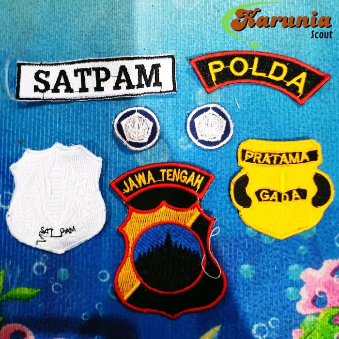 Badge set Logo Satpam Bordir komputer