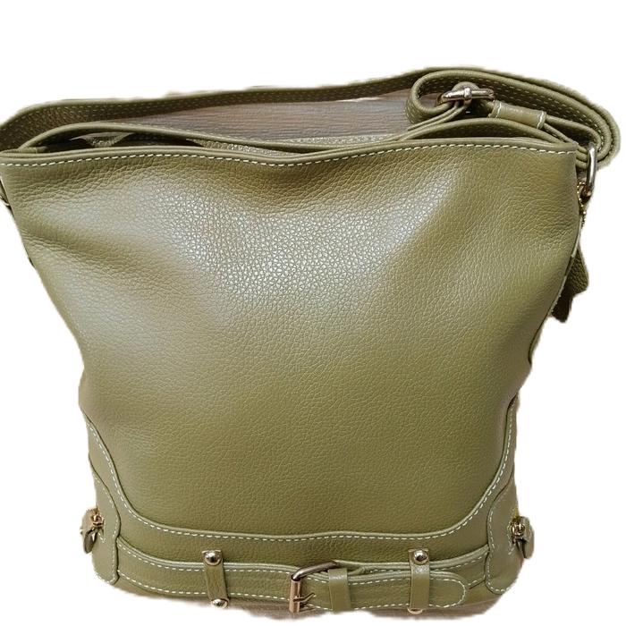 Tas wanita kulit sapi asli garut, sukaregang leather, tas slempang bahu size M model gesper