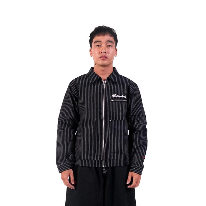 Bitsnbobs Work Jacket Boxy Wabash Denim Fush Black Indigo
