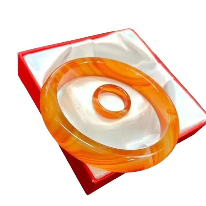 GELANG GIOK CINA/CINCIN GIOK CINA Set Perhiasan Gelang dan Cincin Giok Asli untuk Pria dan Wanita - 