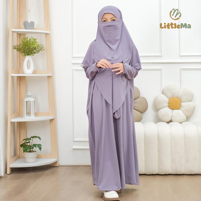 pakaian muslim anak perempuan syar'i Setelan Gamis Anak Perempuan Yumna Abaya Batwing Set khiban Cad