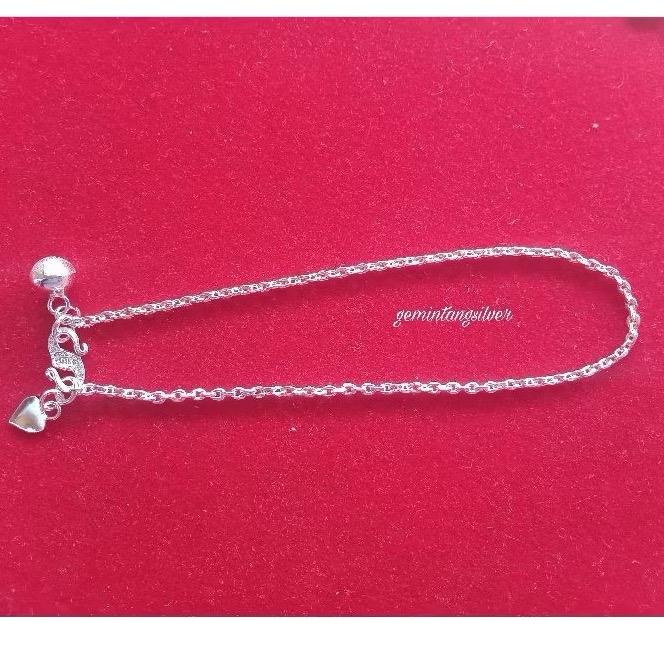 Gelang Kaki Model Medan Perak Asli