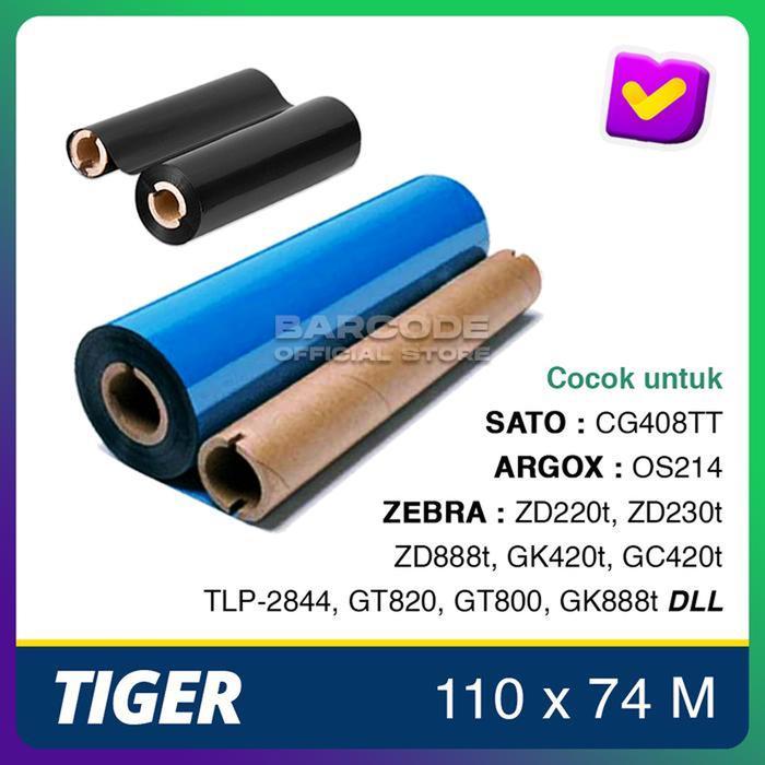 110mmX74m,Wax,Pita Barcode / Barcode Ribbon,Core 0,5"
