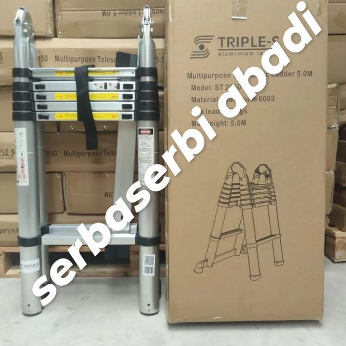 tangga double teleskopik 5 meter merk Triple S