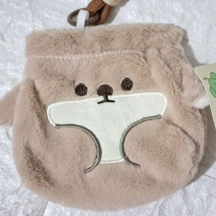 dompet koin magnet motif otter berang berang2 oter coklat gantungan tali model otter hewan binatang