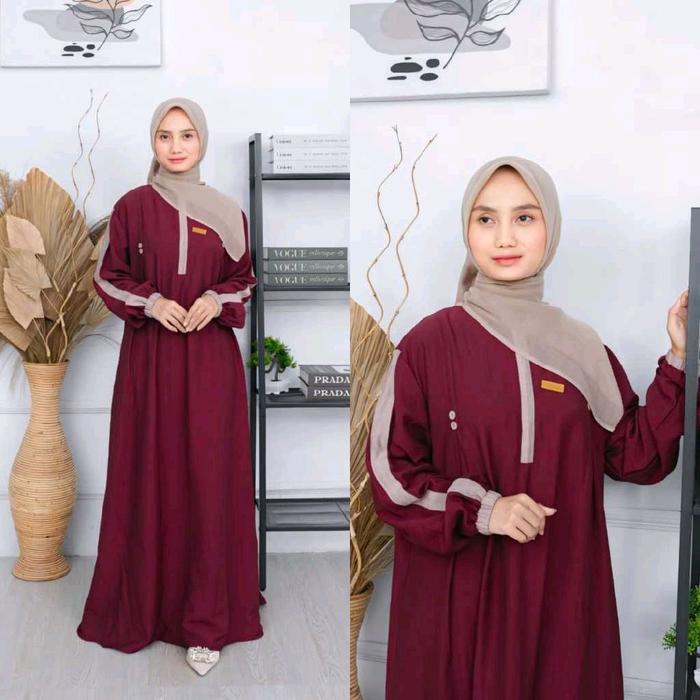 DRESS ALEZA GAMIS MUSLIM WANITA RAYON TWILL POLOS BUSUI CANTIK