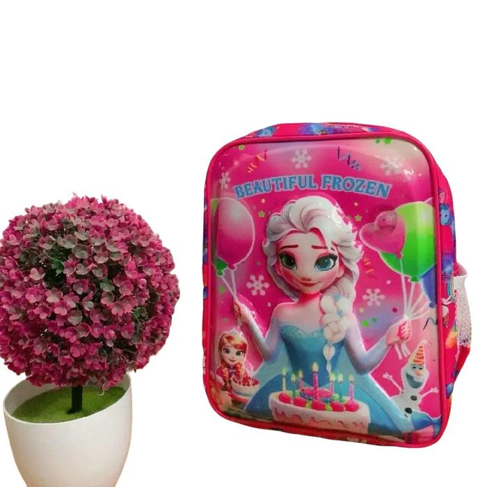 Tas Ransel Anak 3D Timbul PAUD Karakter Frozen Led Fashion