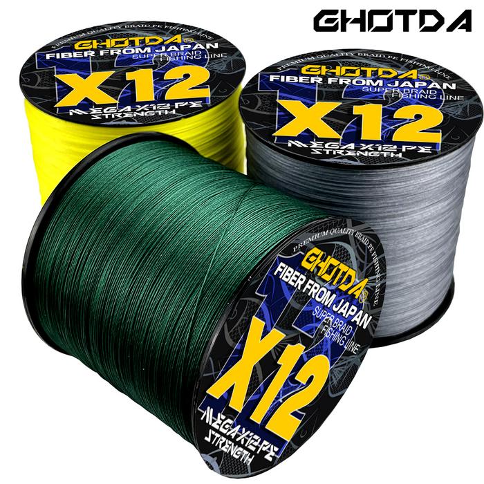 GHOTDA Sea Fishing Strong PE X12 Braided Fishing Line 300M 500M 1000M