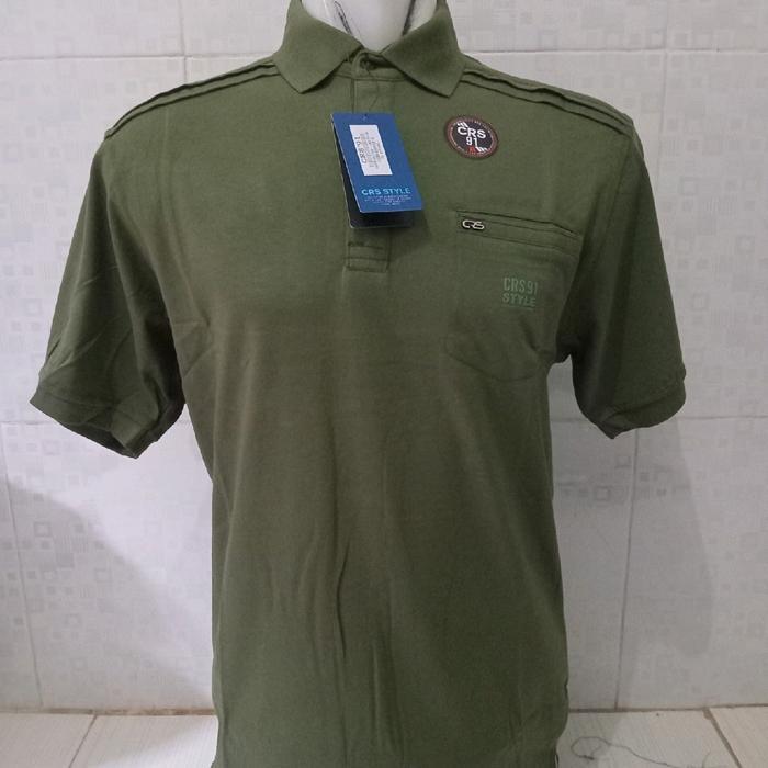 Kaos Polo Polos Distro CRS91 Original Size M,L,XL,XXL Formal Pria Baju Pendek - Hitam, M