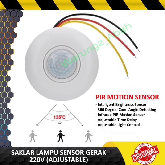 ALAT SAKLAR SAKELAR SWITCH INFRARED OTOMATIS PIR HUMAN PET MOTION SENSOR DETECTOR KEAMANAN SECURITY 