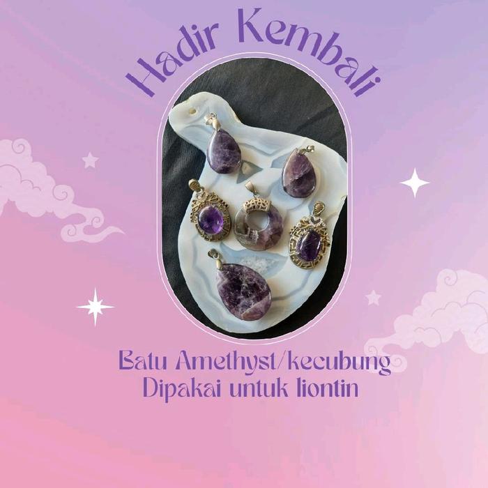 Kalung liontin batu Amethyst terbaru