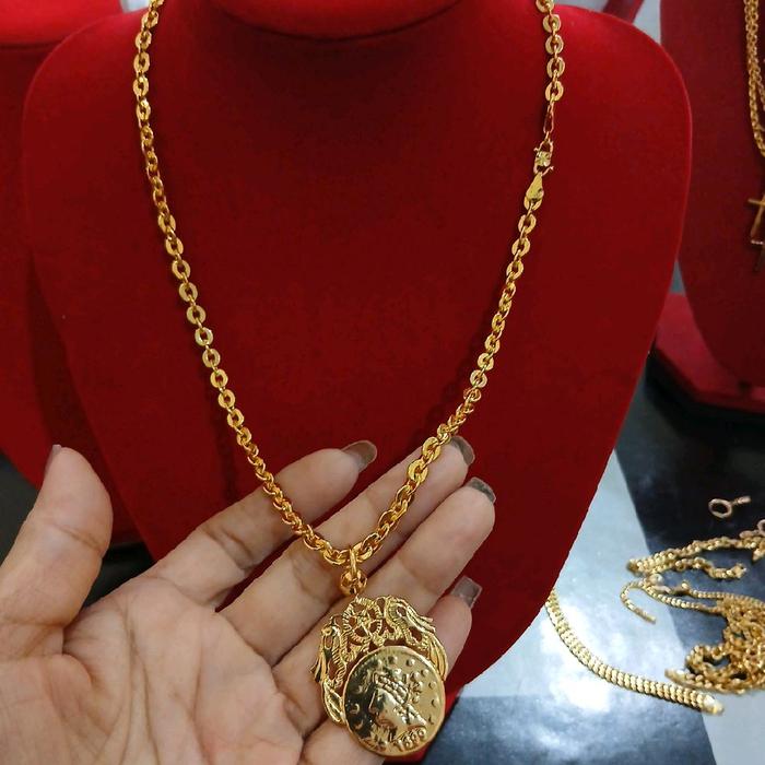 kalung medan sultan polo kaca ukuran 50 cm sudah dilapisi warna mas 24 london