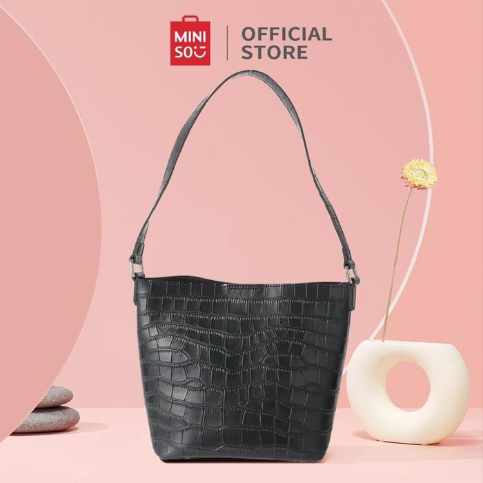Miniso Fashion Crocodile Print Shoulder Bag/Tas Bahu Motif Croco