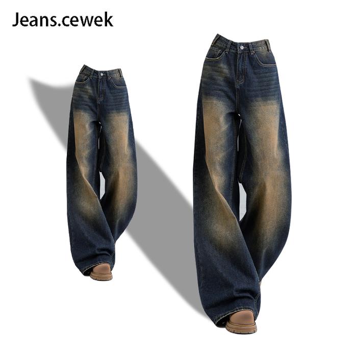 【Jeans.cewek】OOTD Vingatge Jeans Wanita Celana Jeans Panjang Wanita Celana Highwaist Celana Baggy Ku
