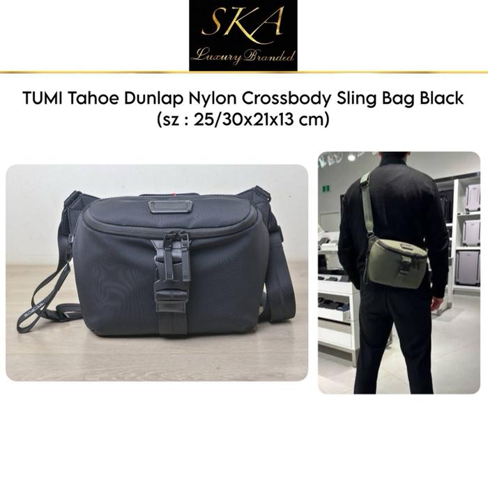 Tumi Tahoe Dunlap Nylon Crossbody Sling Bag Black