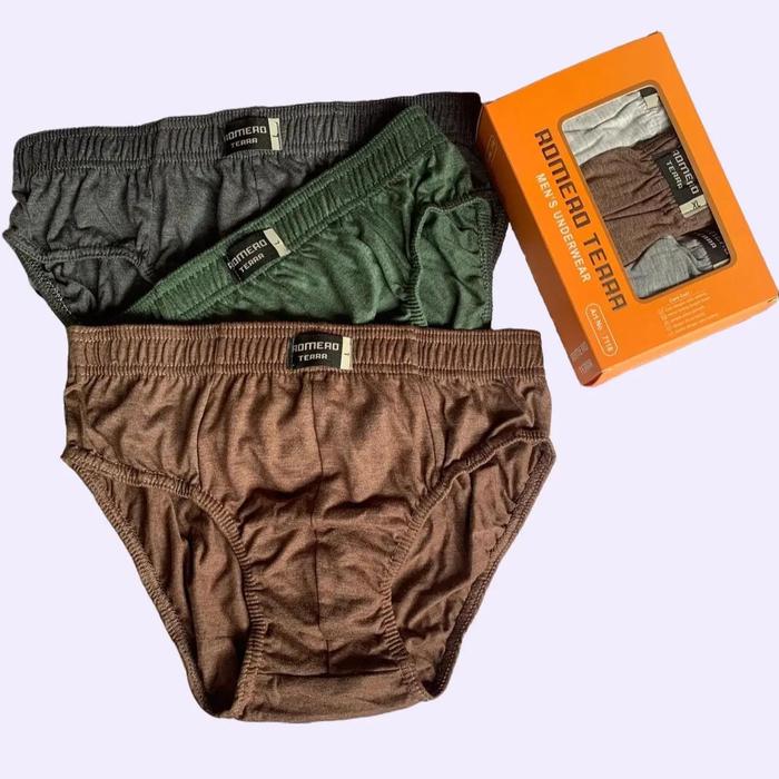 3Pcs Celana Dalam Pria Jumbo Brand Romero Terra Dewasa Nyaman Katun