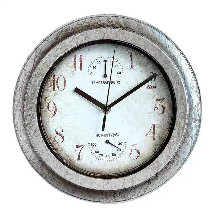 Outdoor Garden Wall Clock Vintage Bathroom Waterproof Clock Wall