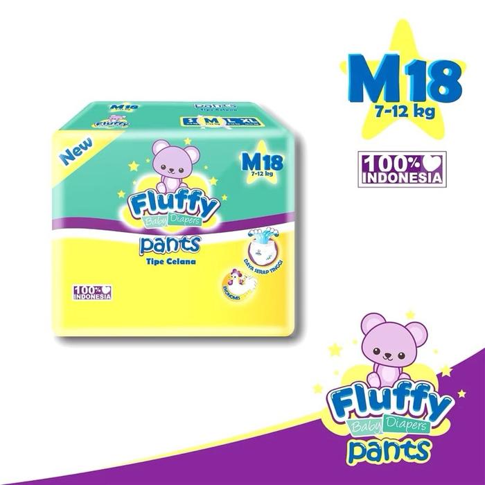 [PAKET 1 BALL] FLUFFY POPOK BAYI TIPE CELANA M18 BABY PANTS FLUFFY POPOK BAYI CELANA MINI SIZE