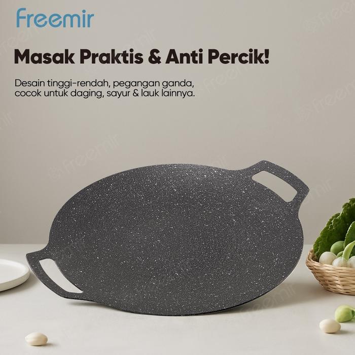 Special freemir Korean Grill Pan Panggangan Bulat 30cm Wajan Panggang BBQ Anti Lengket Bakaran Sate